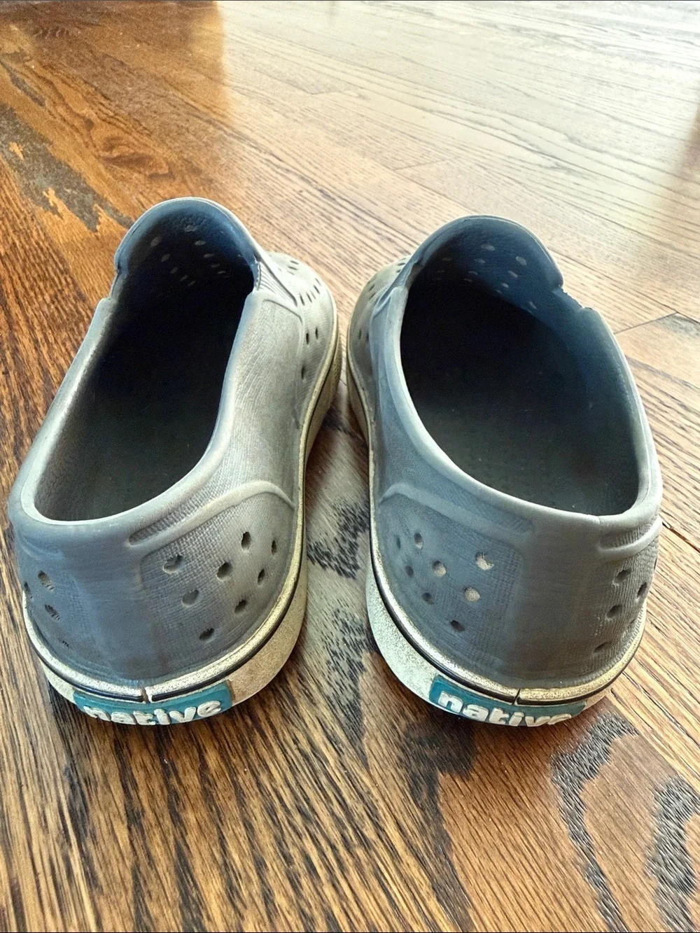 E Native Kids 12 Gray Slip-On Perforated Water Shoes